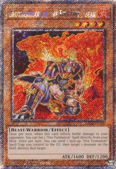 Brotherhood of the Fire Fist - Bear (Platinum Secret Rare) [RA04-EN198-PlSR]