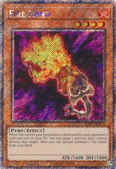 Fire Hand (Platinum Secret Rare) [RA04-EN224-PlSR]