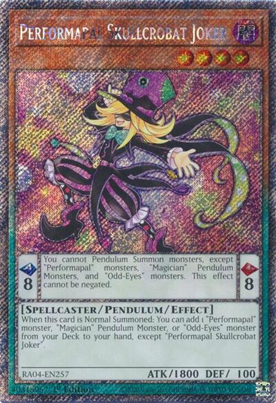 Performapal Skullcrobat Joker (Platinum Secret Rare) [RA04-EN257-PlSR]