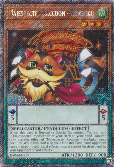 Majespecter Raccoon - Bunbuku (Platinum Secret Rare) [RA04-EN259-PlSR]