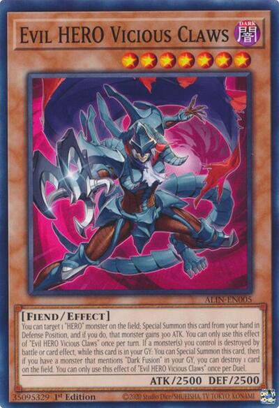 Evil HERO Vicious Claws (Common) [ALIN-EN005-C]