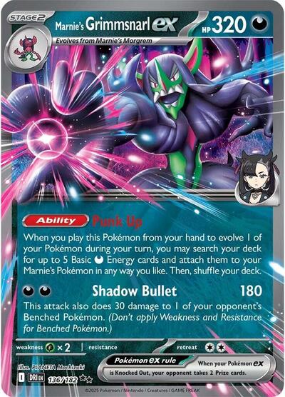 Marnie's Grimmsnarl ex - 136/182 (Double Rare) [DRI-136-DR]