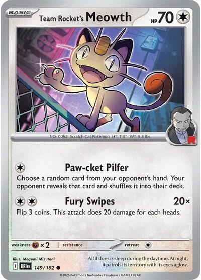 Team Rocket's Meowth - 149/182 (Common) [DRI-149-C]