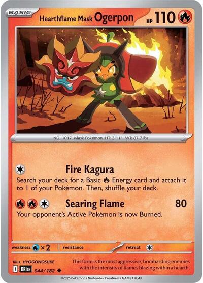 Hearthflame Mask Ogerpon - 044/182 (Uncommon) [DRI-044-U]