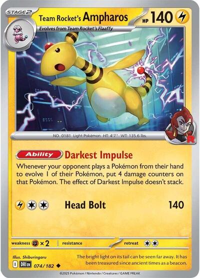 Team Rocket's Ampharos - 074/182 (Uncommon) [DRI-074-U]