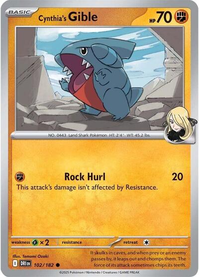 Cynthia's Gible - 102/182 (Common) [DRI-102-C]