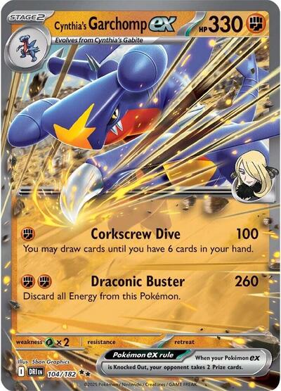 Cynthia's Garchomp ex - 104/182 (Double Rare) [DRI-104-DR]