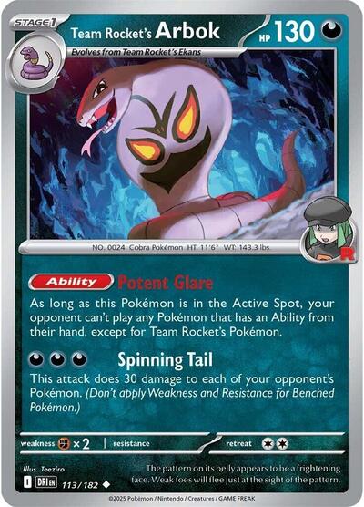 Team Rocket's Arbok - 113/182 (Uncommon) [DRI-113-U]