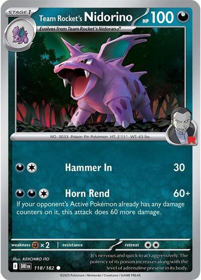 Team Rocket's Nidorino - 118/182 (Common) [DRI-118-C]