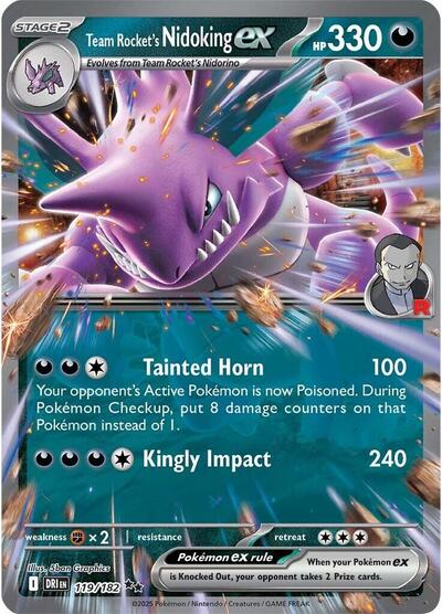 Team Rocket's Nidoking ex - 119/182 (Double Rare) [DRI-119-DR]