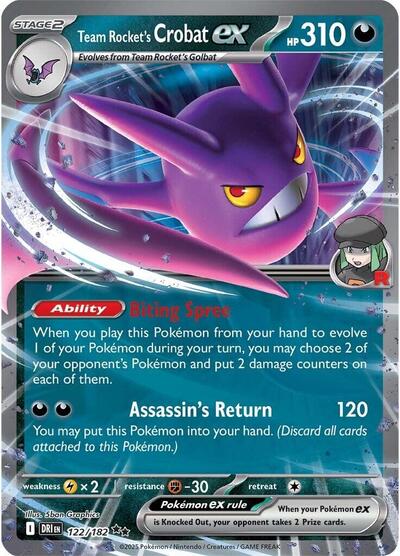 Team Rocket's Crobat ex - 122/182 (Double Rare) [DRI-122-DR]