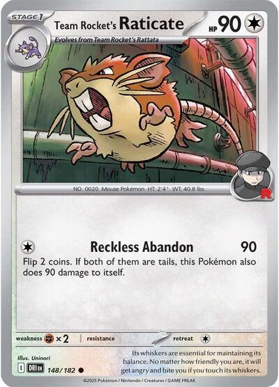 Team Rocket's Raticate - 148/182 (Common) [DRI-148-C]