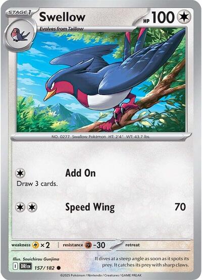Swellow - 157/182 (Common) [DRI-157-C]