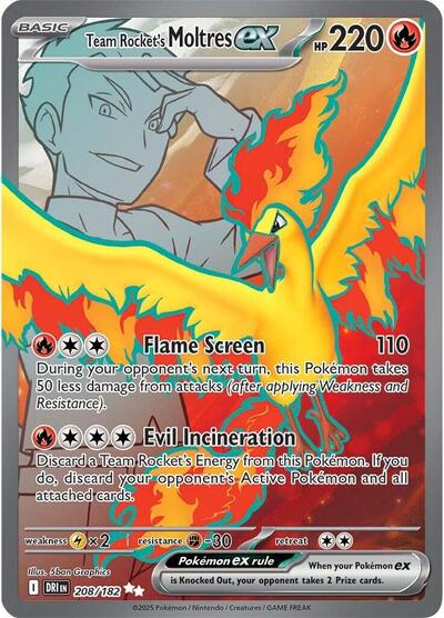 Team Rocket's Moltres ex - 208/182 (Ultra Rare) [DRI-208-UR]