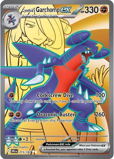 Cynthia's Garchomp ex - 215/182 (Ultra Rare) [DRI-215-UR]