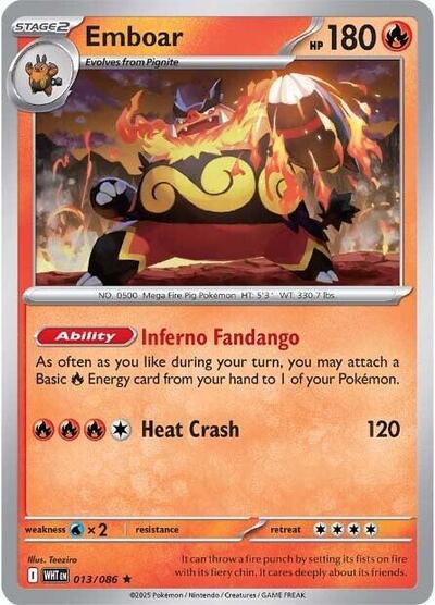 Emboar - 013/086 (Rare) [WHT-013-R]