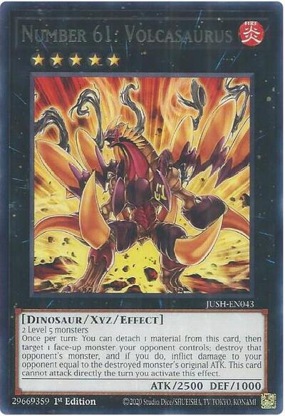Number 61: Volcasaurus (Rare) [JUSH-EN043-R]