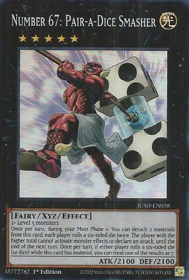 Number 67: Pair-a-Dice Smasher (Super Rare) [JUSH-EN058-SuR]