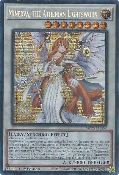 Minerva, the Athenian Lightsworn (Prismatic Secret Rare) [MP25-EN069-PrSR]
