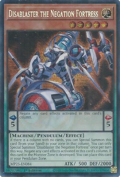 Disablaster the Negation Fortress (Prismatic Secret Rare) [MP25-EN084-PrSR]
