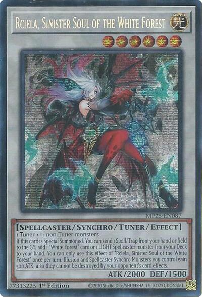Rciela, Sinister Soul of the White Forest (Prismatic Secret Rare) [MP25-EN087-PrSR]