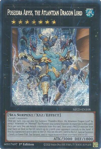 Poseidra Abyss, the Atlantean Dragon Lord (Prismatic Secret Rare) [MP25-EN108-PrSR]