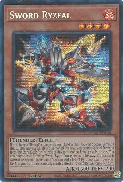 Sword Ryzeal (Prismatic Secret Rare) [MP25-EN118-PrSR]