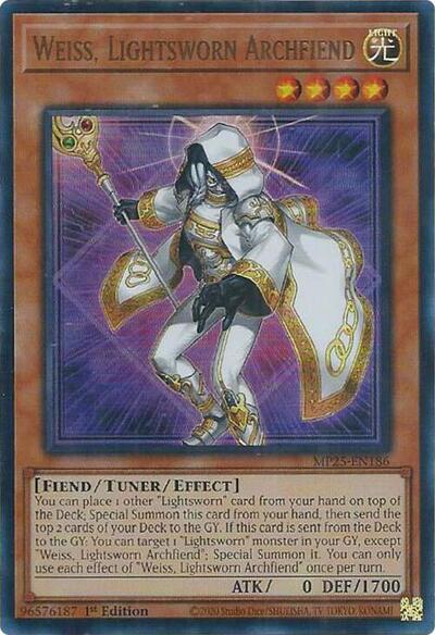 Weiss, Lightsworn Archfiend (Ultra Rare) [MP25-EN186-UR]