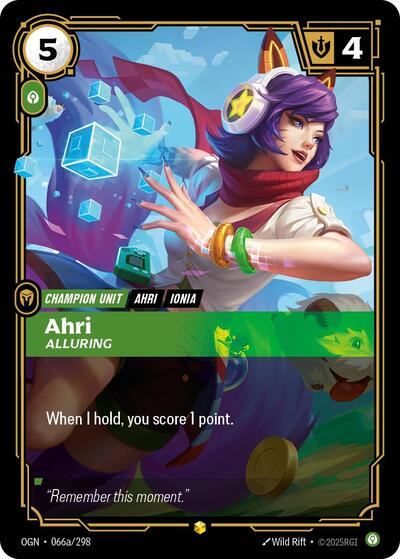 Ahri - Alluring (Showcase) (Alternate Art) [OGN-066a-S-ALT]