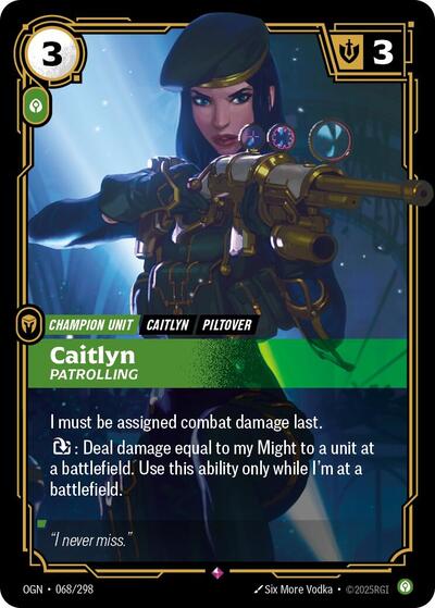 Caitlyn - Patrolling (Rare) [OGN-068-R]