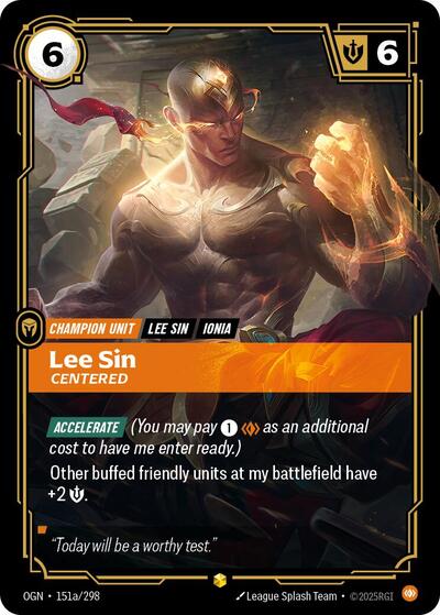 Lee Sin - Centered (Showcase) (Alternate Art) [OGN-151a-S-ALT]