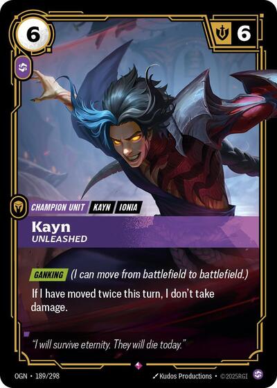 Kayn - Unleashed (Rare) [OGN-189-R]