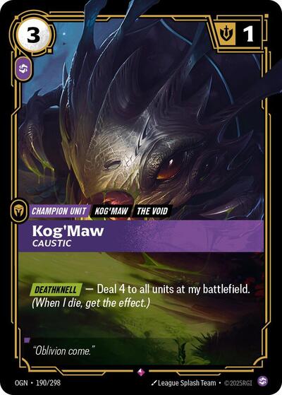 Kog'Maw - Caustic (Rare) [OGN-190-R]