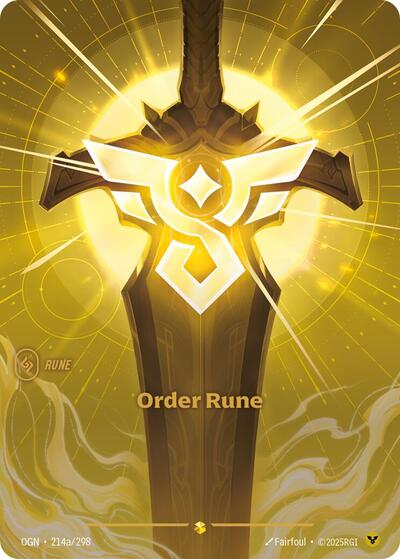 Order Rune (Showcase) (Alternate Art) [OGN-214a-S-ALT]