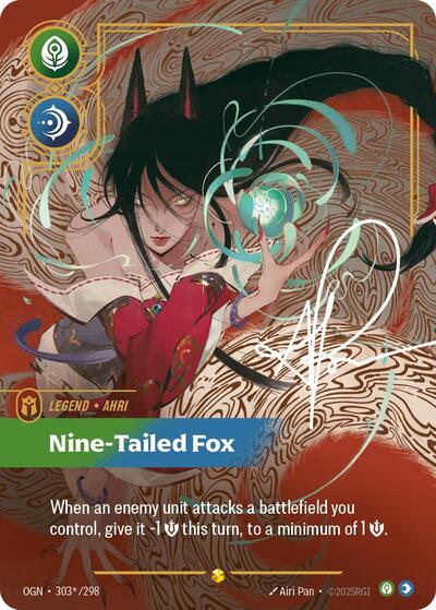 Ahri - Nine-Tailed Fox (Showcase) (Signature) [OGN-303*-S-SIG]