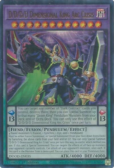 D/D/D/D Dimensional King Arc Crisis (Ultra Rare) [DOOD-EN035-UR]