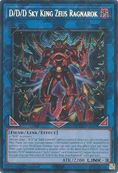 D/D/D Sky King Zeus Ragnarok (Secret Rare) [DOOD-EN049-SeR]