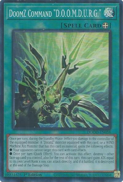 DoomZ Command "D.O.O.M.D.U.R.G." (Super Rare) [DOOD-EN058-SuR]