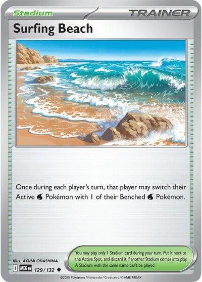 Surfing Beach - 129/132 (Uncommon) [MEG-129-U]