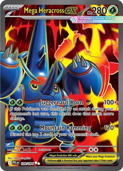 Mega Heracross ex - 108/094 (Ultra Rare) [PFL-108-UR]