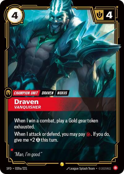 Draven - Vanquisher (Showcase) (Alternate Art) [SFD-020a-S-ALT]