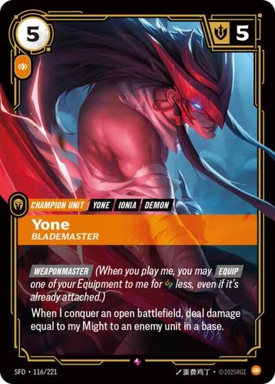 Yone - Blademaster (Rare) [SFD-116-R]