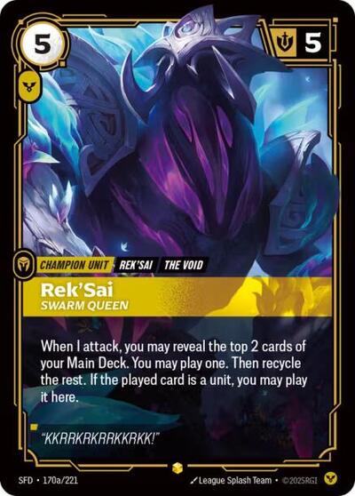 Rek'Sai - Swarm Queen (Showcase) (Alternate Art) [SFD-170a-S-ALT]