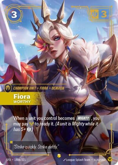 Fiora - Worthy (Showcase) (Alternate Art) [SFD-180a-S-ALT]