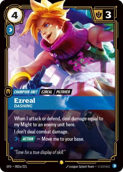Ezreal - Dashing (Showcase) (Alternate Art) [SFD-082a-S-ALT]