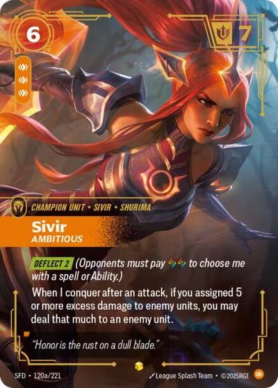 Sivir - Ambitious (Showcase) (Alternate Art) [SFD-120a-S-ALT]