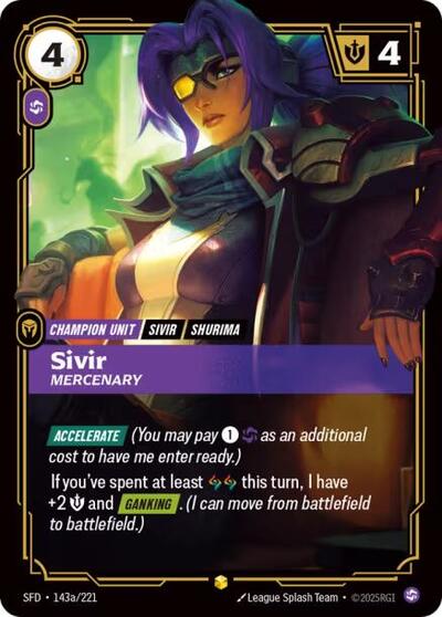 Sivir - Mercenary (Showcase) (Alternate Art) [SFD-143a-S-ALT]