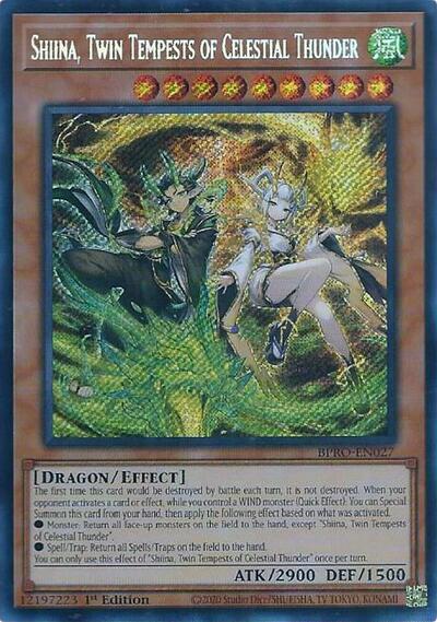Shiina, Twin Tempests of Celestial Thunder (Secret Rare) [BPRO-EN027-SeR]
