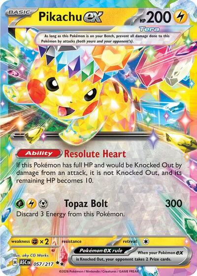 Pikachu ex - 057/217 (Double Rare) [ASC-057-DR]