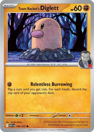 Team Rocket's Diglett - 100/217 (Common) [ASC-100-C]